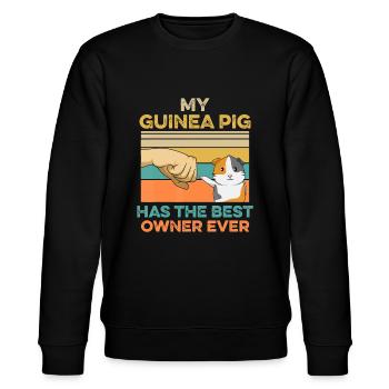 Piggy Zitat für ein Meerschweinchen Loverguinea Schweinemädchen - Stanley/Stella Unisex Bio-Sweatshirt CHANGER  - Schwarz - Vorne - Nik (191cm) & Marisol (170cm)