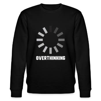 Überdenken Angst Introvertiert Lustiges Geschenk Weihnachten - Stanley/Stella Unisex Bio-Sweatshirt CHANGER  - Schwarz - Vorne - Nik (191cm) & Marisol (170cm)