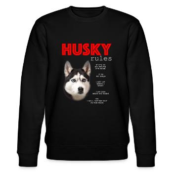 Règles amusantes pour le propriétaire d’un Husky sibérien - Sweat bio CHANGER Stanley/Stella Unisexe - noir - Devant - Nik (191cm) & Marisol (170cm)