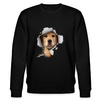 Golden Retriever T-Shirt, Goldenes Hundehemd, Hund Tsh - Stanley/Stella Unisex Bio-Sweatshirt CHANGER  - Schwarz - Vorne - Nik (191cm) & Marisol (170cm)