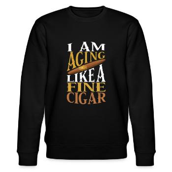 I'm Aging Like Fine Cigar Cigars To Smoke Cigar Sm - Stanley/Stella CHANGER Unisex Organic Sweatshirt - black - Front - Nik (191cm) & Marisol (170cm)