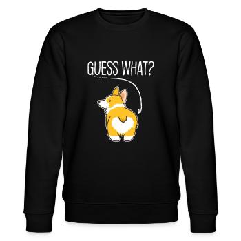 Ratet mal was? Corgi Hintern Lustiges Welsh Corgi Kostüm D - Stanley/Stella Unisex Bio-Sweatshirt CHANGER  - Schwarz - Vorne - Nik (191cm) & Marisol (170cm)