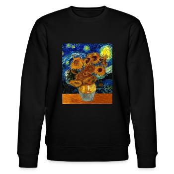 Vincent van Gogh Nuit étoilée Tournesol Art Célèbre - Sweat bio CHANGER Stanley/Stella Unisexe - noir - Devant - Nik (191cm) & Marisol (170cm)
