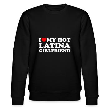I Love My Hot Latina Girlfriend I Heart My Hot Lat - Stanley/Stella CHANGER Unisex Organic Sweatshirt - black - Front - Nik (191cm) & Marisol (170cm)