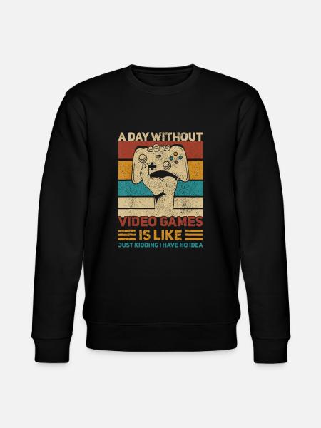 En dag utan videospel Teen Boy Gaming Kläder F - Ekologisk sweatshirt CHANGER unisex från Stanley/Stella - svart