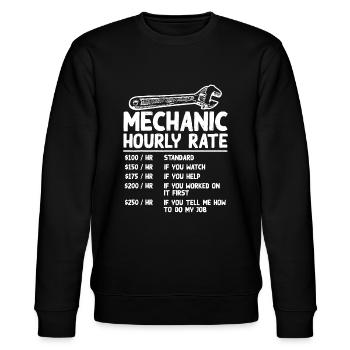 Mechaniker Stundensatz Lustiges Auto Motorrad Arbeit Gi - Stanley/Stella Unisex Bio-Sweatshirt CHANGER  - Schwarz - Vorne - Nik (191cm) & Marisol (170cm)