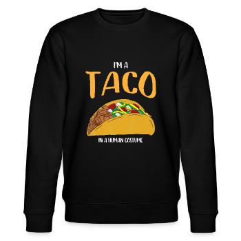 Ich bin ein Taco in einem Menschenkostüm Halloween Cosplay Ea - Stanley/Stella Unisex Bio-Sweatshirt CHANGER  - Schwarz - Vorne - Nik (191cm) & Marisol (170cm)