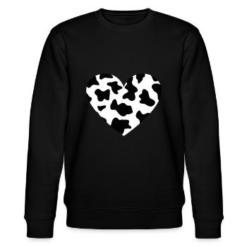 Awesome Cow Print Black & White Print Hearttrendyh - Stanley/Stella Unisex Bio-Sweatshirt CHANGER  - Schwarz - Vorne - Nik (191cm) & Marisol (170cm)