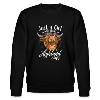 Vache écossaise des Highlands juste une fille qui aime Highla - Sweat bio CHANGER Stanley/Stella Unisexe - noir - Devant - Nik (191cm) & Marisol (170cm)