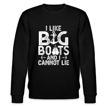 J’aime les gros bateaux et je ne peux pas mentir drôle de croisière shi - Sweat bio CHANGER Stanley/Stella Unisexe - noir - Devant - Nik (191cm) & Marisol (170cm)