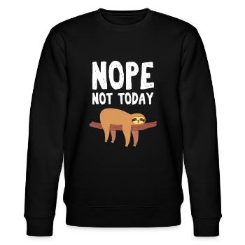 Faultier - Nein, heute nicht heute slothnope nicht toda - Stanley/Stella Unisex Bio-Sweatshirt CHANGER  - Schwarz - Vorne - Nik (191cm) & Marisol (170cm)