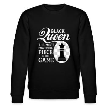 Black Queen The Most Powerful Piece in the Game - Stanley/Stella CHANGER Unisex Organic Sweatshirt - black - Front - Nik (191cm) & Marisol (170cm)
