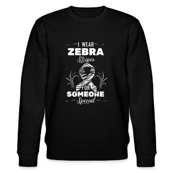 Karzinoidkrebs Zebrastreifen Bewusstseinsband Di - Stanley/Stella Unisex Bio-Sweatshirt CHANGER  - Schwarz - Vorne - Nik (191cm) & Marisol (170cm)
