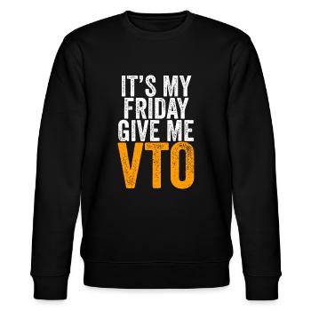 Es ist mein Freitag geben mir VTO Swagazon Associate Cowor - Stanley/Stella Unisex Bio-Sweatshirt CHANGER  - Schwarz - Vorne - Nik (191cm) & Marisol (170cm)