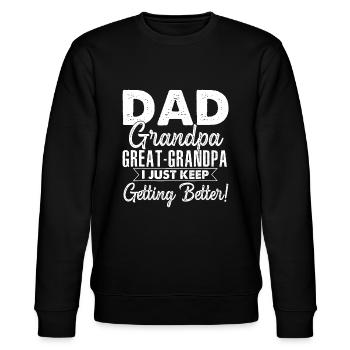 Je continue à aller mieux papa grand-père super grand - Sweat bio CHANGER Stanley/Stella Unisexe - noir - Devant - Nik (191cm) & Marisol (170cm)