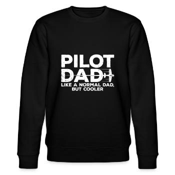 Funny Pilot Art For Dad Men Aviation Airplane Airc - Stanley/Stella CHANGER Unisex Organic Sweatshirt - black - Front - Nik (191cm) & Marisol (170cm)