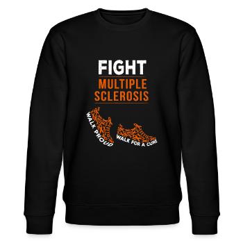 Kampf gegen Multiple Sklerose MS Awareness Warrior Ribb - Stanley/Stella Unisex Bio-Sweatshirt CHANGER  - Schwarz - Vorne - Nik (191cm) & Marisol (170cm)