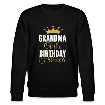 Oma Of The Birthday Princess Girls Partybirthd - Stanley/Stella Unisex Bio-Sweatshirt CHANGER  - Schwarz - Vorne - Nik (191cm) & Marisol (170cm)