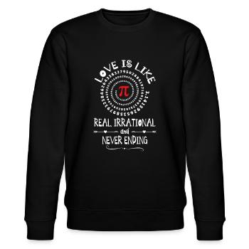 Liebe Irrationale Mathe Süße Valentinstag PI-Day Idee - Stanley/Stella Unisex Bio-Sweatshirt CHANGER  - Schwarz - Vorne - Nik (191cm) & Marisol (170cm)