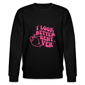 I Look Better Bent Overgym cultureworkout culturef - Stanley/Stella CHANGER Unisex Organic Sweatshirt - black - Front - Nik (191cm) & Marisol (170cm)