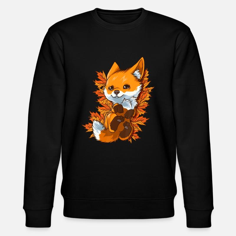 Roter Waldfuchs Baby Tier Herbst Herbst BlätterFuchs k - Stanley/Stella Unisex Bio-Sweatshirt CHANGER - Schwarz