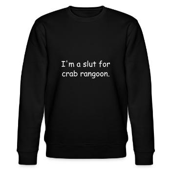 I'm A For Crab Rangoon - Crab Rangoon Meme - Stanley/Stella CHANGER Unisex Organic Sweatshirt - black - Front - Nik (191cm) & Marisol (170cm)