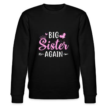 Big Sister wieder Geschwister ältere Tochter Arrow & Bu - Stanley/Stella Unisex Bio-Sweatshirt CHANGER  - Schwarz - Vorne - Nik (191cm) & Marisol (170cm)