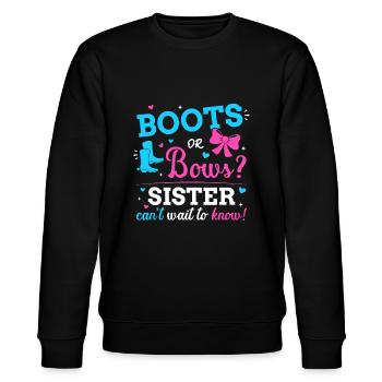 Sexe révéler bottes ou arcs soeur assortie bébé p - Sweat bio CHANGER Stanley/Stella Unisexe - noir - Devant - Nik (191cm) & Marisol (170cm)