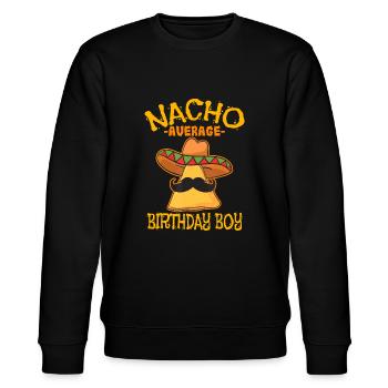 Nacho Durchschnittlich Geburtstagskind Geburtstagsfeier Cincot - Stanley/Stella Unisex Bio-Sweatshirt CHANGER  - Schwarz - Vorne - Nik (191cm) & Marisol (170cm)