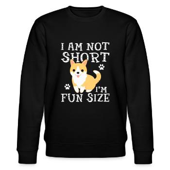 I'm not short I'm fun sized idea Funny Shiba Inu D - Stanley/Stella CHANGER Unisex Organic Sweatshirt - black - Front - Nik (191cm) & Marisol (170cm)