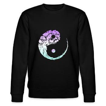 Yin Yang Bonsaï Jardinage Japonais Zen Buddhi - Sweat bio CHANGER Stanley/Stella Unisexe - noir - Devant - Nik (191cm) & Marisol (170cm)