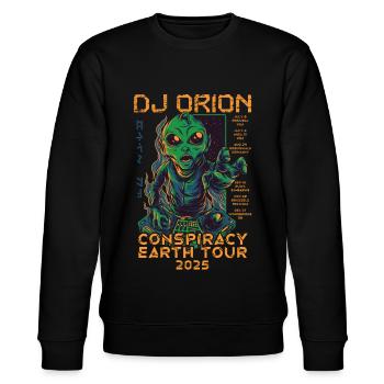 Dj Orion - Earth Tour 2025 - Stanley/Stella CHANGER Unisex Organic Sweatshirt - black - Front - Nik (191cm) & Marisol (170cm)