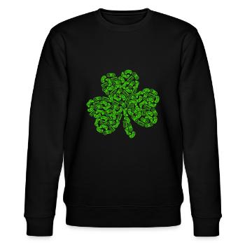 St Patricks Day Gaming Jungen Videospiel Gamer Geschenk - Stanley/Stella Unisex Bio-Sweatshirt CHANGER  - Schwarz - Vorne - Nik (191cm) & Marisol (170cm)