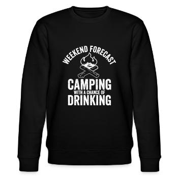 Prévisions de week-end Camping avec une chance de boire - Sweat bio CHANGER Stanley/Stella Unisexe - noir - Devant - Nik (191cm) & Marisol (170cm)