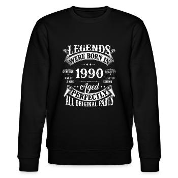 32ème anniversaire Vintage Legends Born In 1990 32 Year - Sweat bio CHANGER Stanley/Stella Unisexe - noir - Devant - Nik (191cm) & Marisol (170cm)