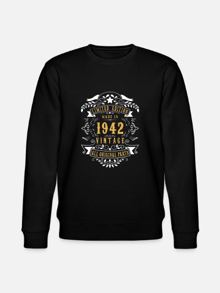 80 ans 80e anniversaire Fait né en 1942 Hommes W - Sweat bio CHANGER Stanley/Stella Unisexe - noir