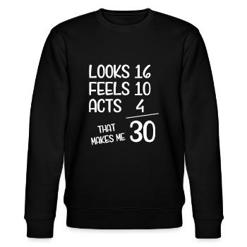 Lustiger 30-jähriger 30. Geburtstag geboren 1992beste 3 - Stanley/Stella Unisex Bio-Sweatshirt CHANGER  - Schwarz - Vorne - Nik (191cm) & Marisol (170cm)