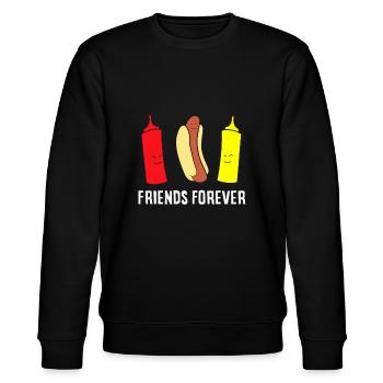 Hot Dog Ketchup Moutarde Friends Forever Cute Hotdo - Sweat bio CHANGER Stanley/Stella Unisexe - noir - Devant - Nik (191cm) & Marisol (170cm)