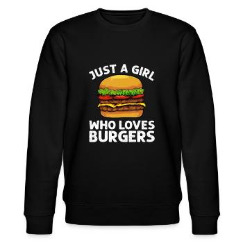 Coole Burgerkunst für Mädchen Damen Hamburger Cheesebu - Stanley/Stella Unisex Bio-Sweatshirt CHANGER  - Schwarz - Vorne - Nik (191cm) & Marisol (170cm)