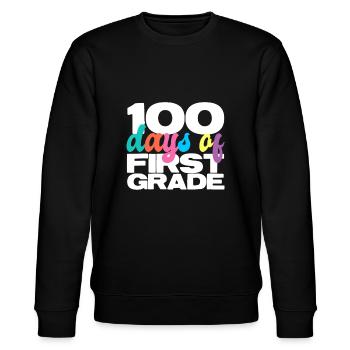 100 Days Of First Grade 100 Days Of School - Stanley/Stella CHANGER Unisex Organic Sweatshirt - black - Front - Nik (191cm) & Marisol (170cm)