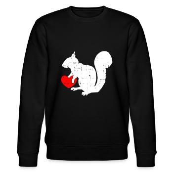 Eichhörnchenherz Valentinstag Süße V-Day Love Boys - Stanley/Stella Unisex Bio-Sweatshirt CHANGER  - Schwarz - Vorne - Nik (191cm) & Marisol (170cm)