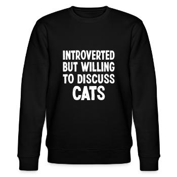 Introverted But Willing To Discuss Cats Christmasc - Stanley/Stella CHANGER Unisex Organic Sweatshirt - black - Front - Nik (191cm) & Marisol (170cm)