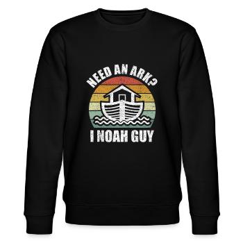 Retro Need an Ark I Noah Guy Idee Christian Giftsb - Stanley/Stella Unisex Bio-Sweatshirt CHANGER  - Schwarz - Vorne - Nik (191cm) & Marisol (170cm)