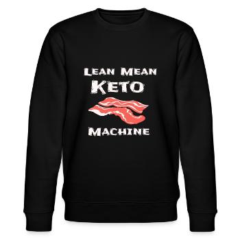 Lustige ketogene Keto Low Carb Diät Speck Liebhaber - Stanley/Stella Unisex Bio-Sweatshirt CHANGER  - Schwarz - Vorne - Nik (191cm) & Marisol (170cm)