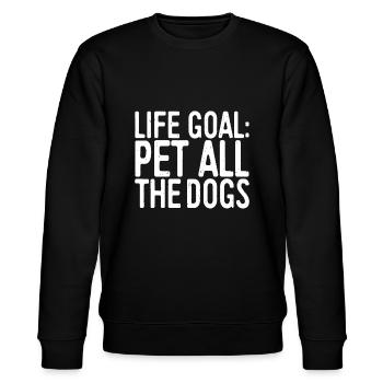 Lebensziel Haustier Alle Hunde Idee Haustier Liebhaber Geschenk - Stanley/Stella Unisex Bio-Sweatshirt CHANGER  - Schwarz - Vorne - Nik (191cm) & Marisol (170cm)