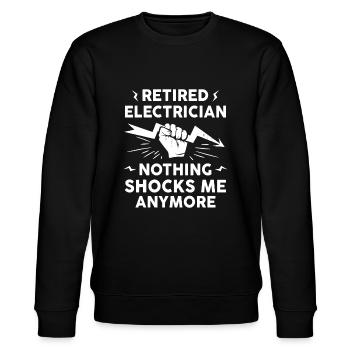 Elektriker Ruhestand Kunst Für Männer Frauen Rentner E - Stanley/Stella Unisex Bio-Sweatshirt CHANGER  - Schwarz - Vorne - Nik (191cm) & Marisol (170cm)