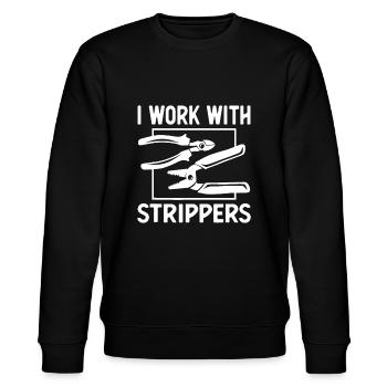 Lustige Elektriker-Kunst für Männer Dad Elektronik Engi - Stanley/Stella Unisex Bio-Sweatshirt CHANGER  - Schwarz - Vorne - Nik (191cm) & Marisol (170cm)