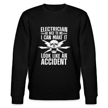 Art électricien amusant pour hommes femmes professionnelles e - Sweat bio CHANGER Stanley/Stella Unisexe - noir - Devant - Nik (191cm) & Marisol (170cm)