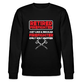 Retired Firefighter Fire Department Fireman Emerge - Stanley/Stella CHANGER Unisex Organic Sweatshirt - black - Front - Nik (191cm) & Marisol (170cm)