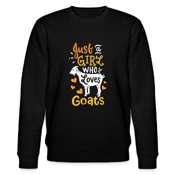 Ziege nur ein Mädchen, das Ziegen liebt lustiges Geschenk - Stanley/Stella Unisex Bio-Sweatshirt CHANGER  - Schwarz - Vorne - Nik (191cm) & Marisol (170cm)